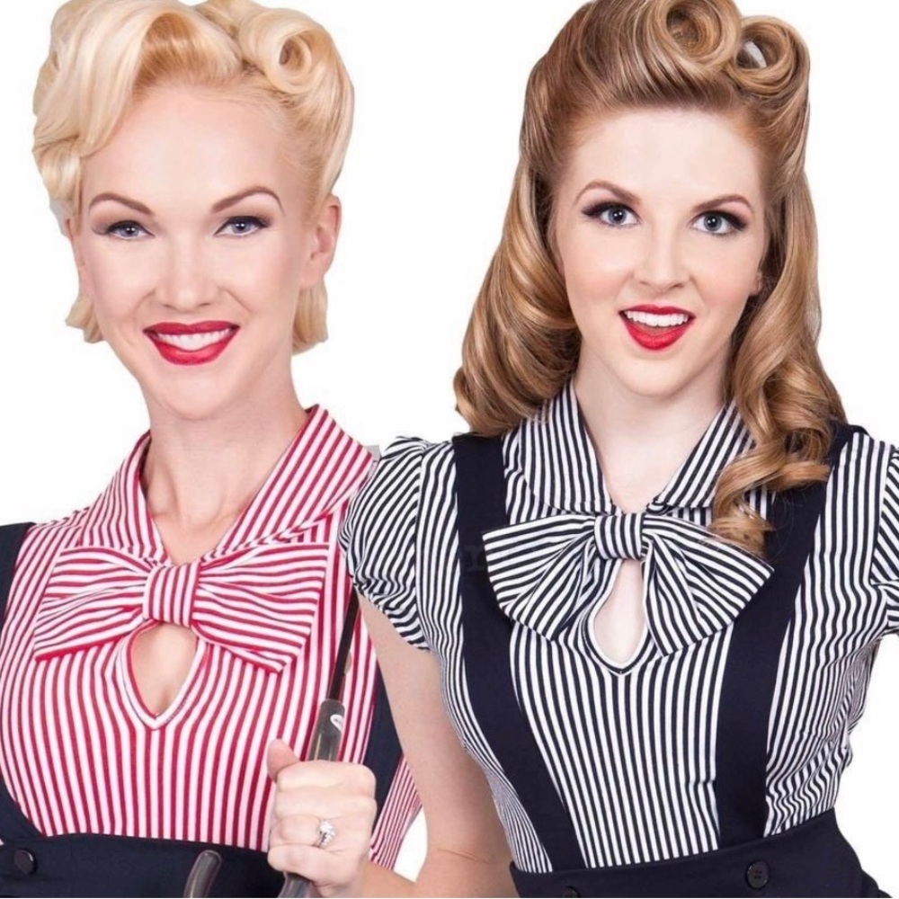 Tatyana All Aboard RED stripe blouse S small